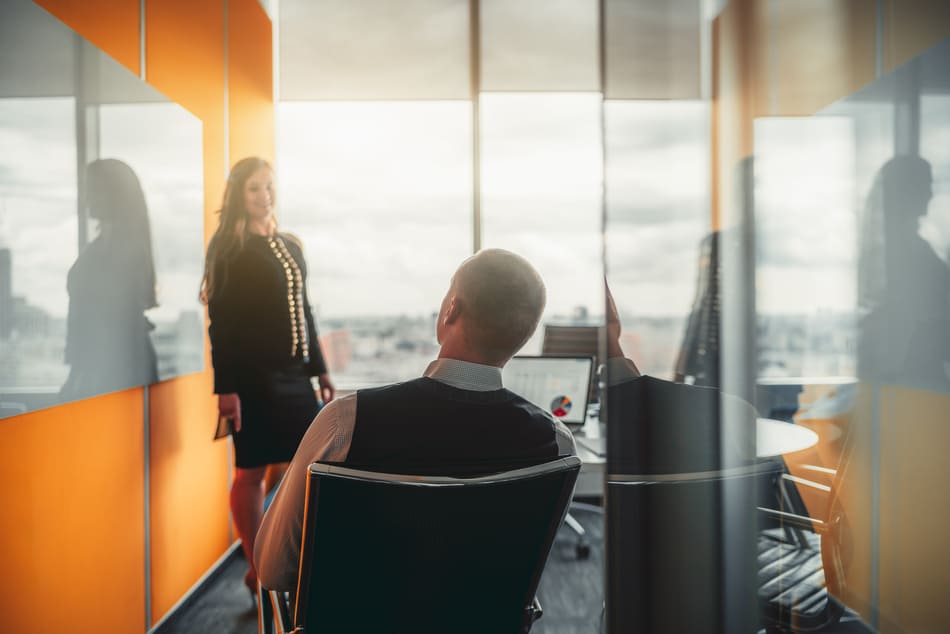 Business professionals in a meeting room