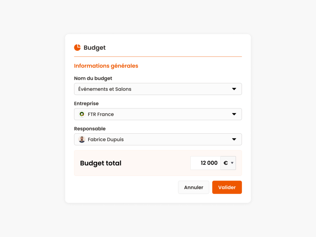 Création d'un budget dans N2F