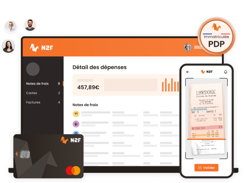 N2F logiciel de gestion des dépenses immatriculée PDP