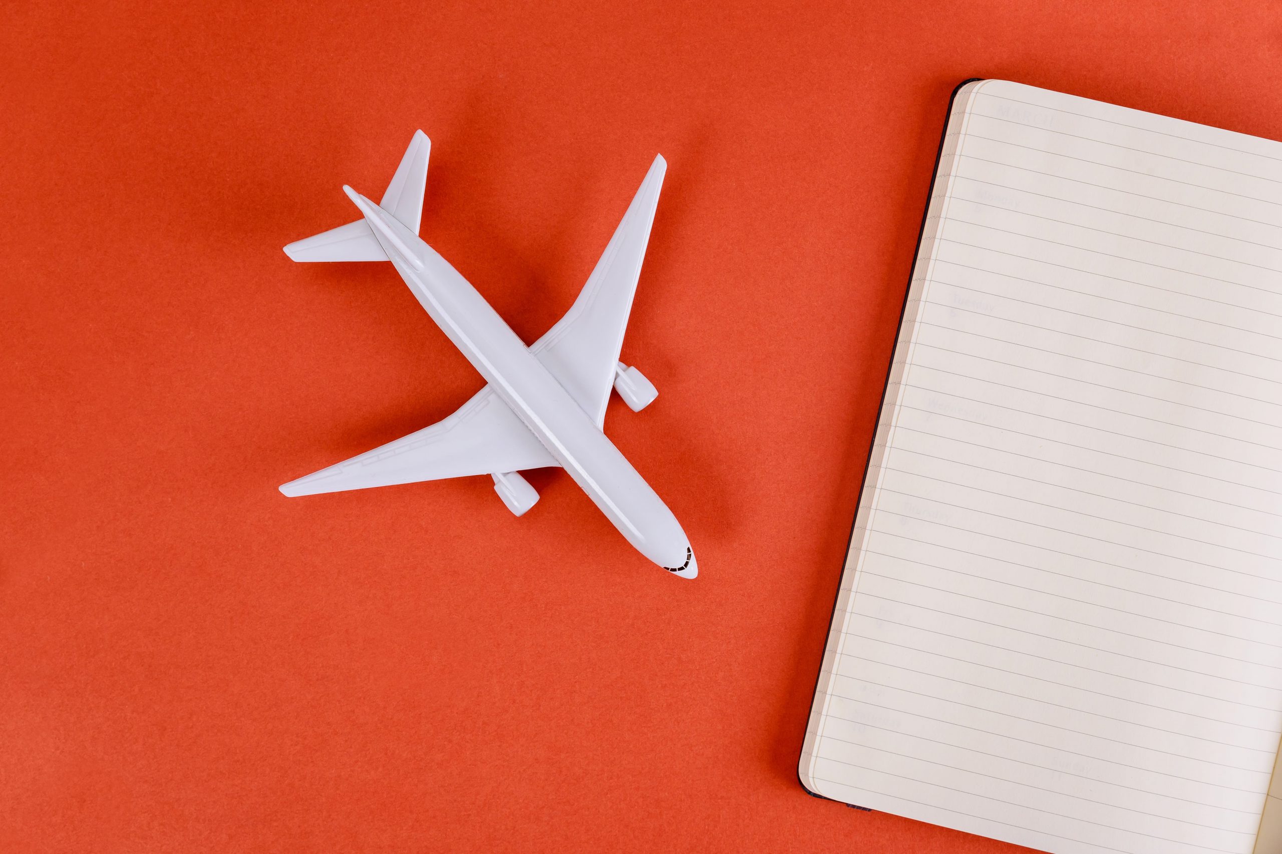 Plane with orange background