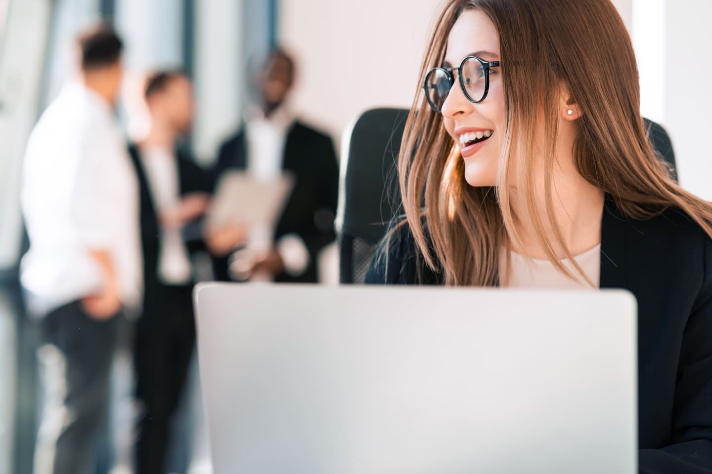 Office worker at her laptop