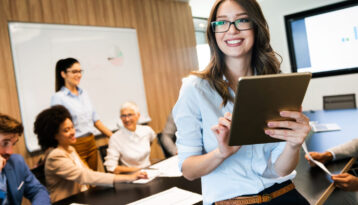 Young woman in an office
